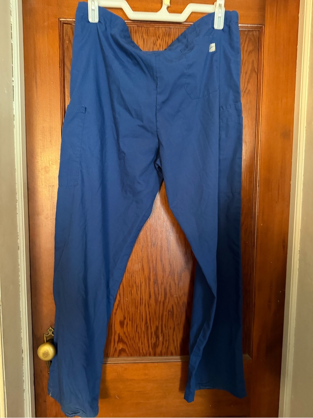 Galaxy By Harvic Women's Royal Blue Cargo Scrub Pants